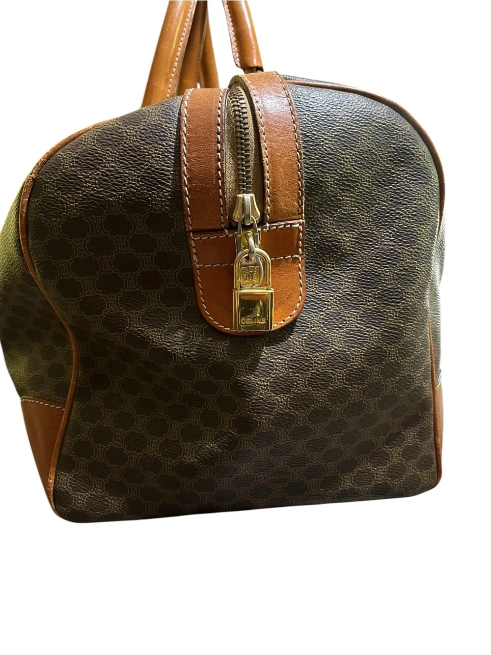 Celine Macadam Vintage Boston Bag Weekender Duffel Bag Authentic